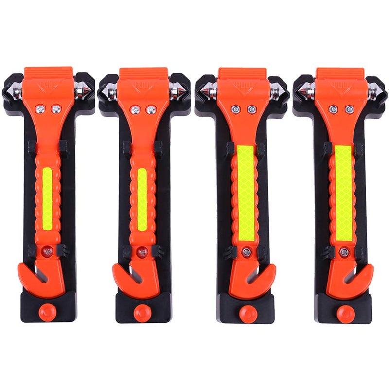 GoDeCho 4 PCS GoDeCho Car Emergency Escape Window Breaker and Seat Belt Cutter Hammer with Light Reflective Tape,Life Saving Survival Kit - Image 2